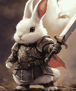 Cute Rabbit Knight Adventure Diamond Painting