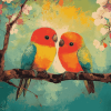 Cute Red Birds Diamond Painting