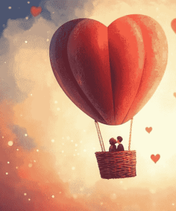 Cute Romantic Air Balloons Diamond Painting