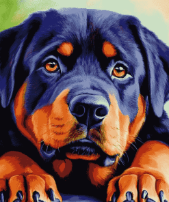 Cute Rottweiler Dogs Diamond Painting