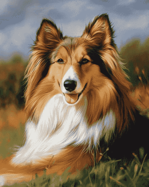 Cute Rough Collie Puppy Diamond Painting