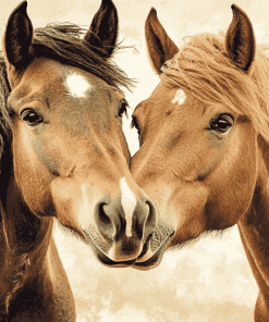 Cute Sable Island Ponies Diamond Painting