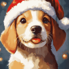 Cute Santa Puppy Diamond Painting