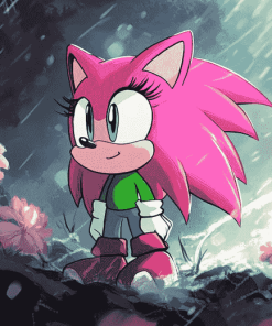 Cute Sonic Amy Rose Painting Diamond Painting