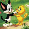 Cute Sylvester and Tweety Bird Diamond Painting