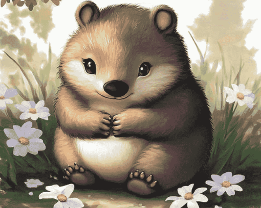 Cute Wombat Cartoon Diamond Painting