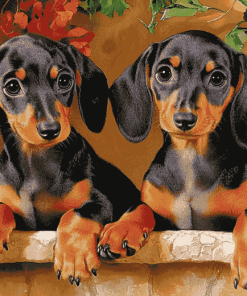 Dachshund Miniature Puppies Diamond Painting