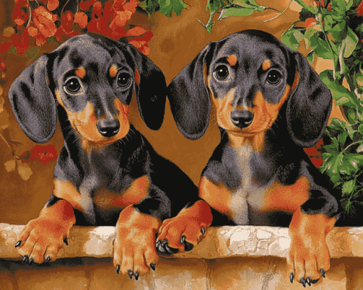 Dachshund Miniature Puppies Diamond Painting