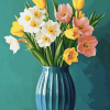 Daffodil and Tulip Blossoms Diamond Painting