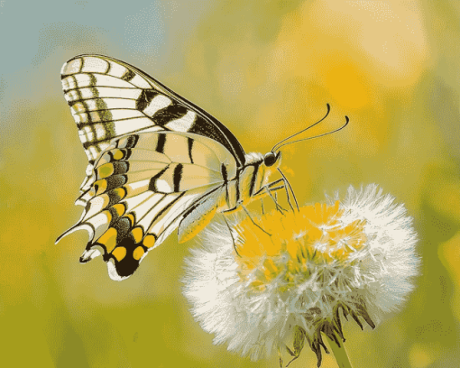 Dandelion and Butterfly Diamond Painting