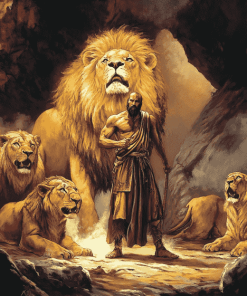 Daniel In The Lions Den Vintage Diamond Painting