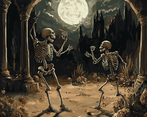 Danse Macabre Skeletons Diamond Painting