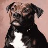 Dark Brown Staffordshire Bull Terrier Diamond Painting