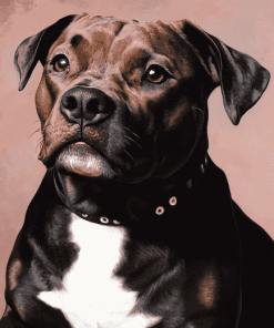 Dark Brown Staffordshire Bull Terrier Diamond Painting