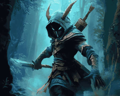 Dark Forest Fantasy Warrior Diamond Painting