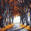 Dark Hedges Autumn Landscape Diamond Painting