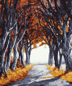 Dark Hedges Autumn Landscape Diamond Painting