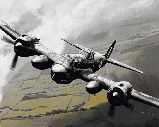 De Havilland Mosquito Aircraft Diamond Painting