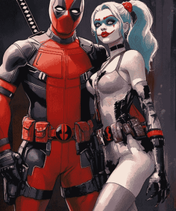 Deadpool and Harley Quinn Animations Diamond Painting