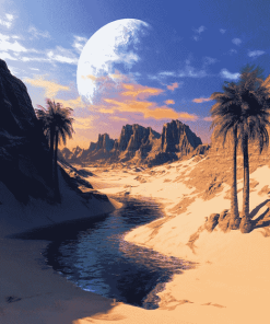 Desert Oasis Landscape Diamond Painting