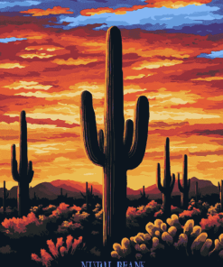 Desert Sunset Saguaro National Park Diamond Painting