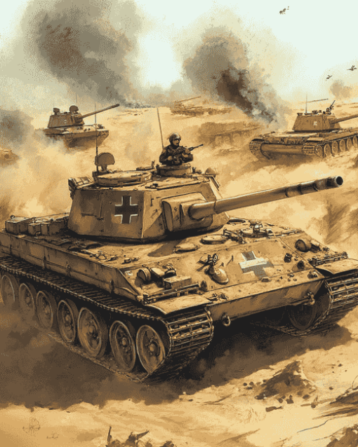 Desert War Tanks Diamond Painting