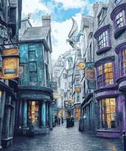 Diagon Alley Street Scene Diamond Painting