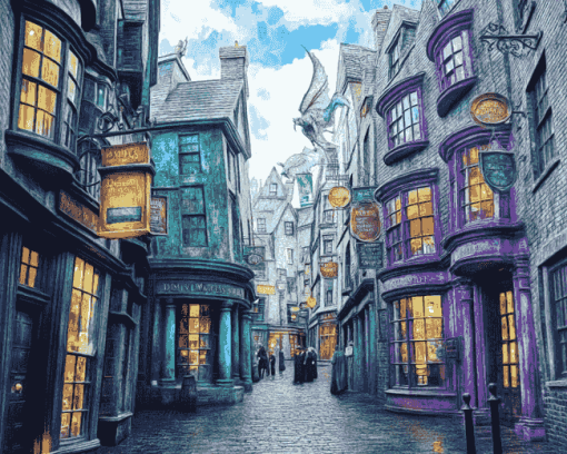 Diagon Alley Street Scene Diamond Painting