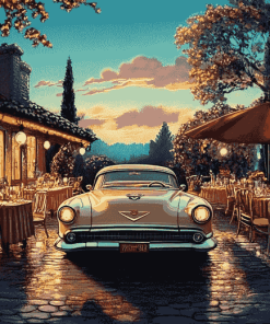 Dinners and Classic Cars Diamond Painting