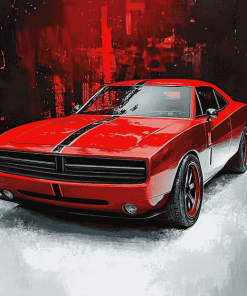 Dodge Charger in Red Diamond Painting