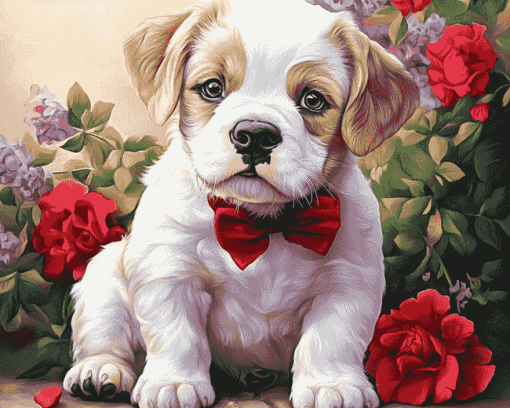 Dog and Puppies Diamond Painting