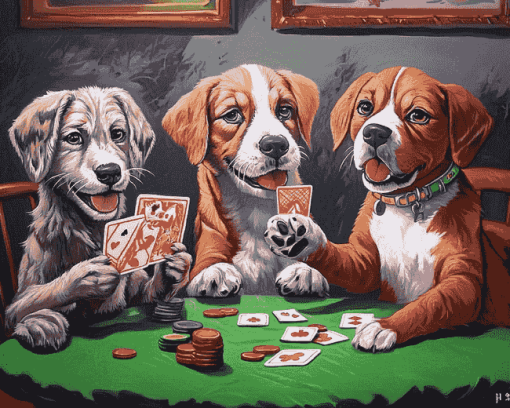 Dogs Playing Cards Diamond Painting