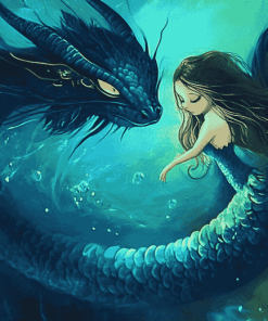 Dragon Mermaid Fantasy Diamond Painting