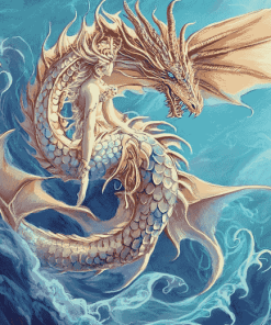 Dragon and Mermaid Fantasy Diamond Painting