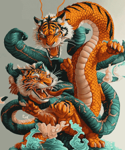 Dragon and Tiger Fantasy Diamond Painting