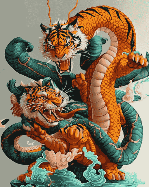 Dragon and Tiger Fantasy Diamond Painting