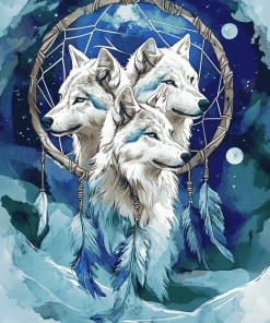 Dream Catcher Wolves Diamond Painting