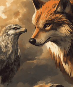 Eagle and Wolf Animal Harmony Diamond Painting