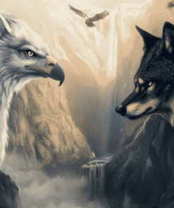 Eagle and Wolf Fantasy Diamond Painting