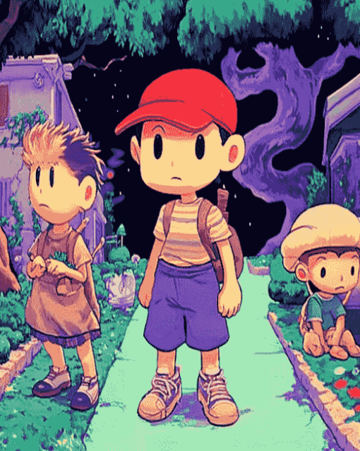 Earthbound Pixel Characters Diamond Painting