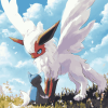 Eevee and Absol Anime Diamond Painting