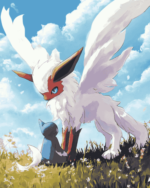 Eevee and Absol Anime Diamond Painting