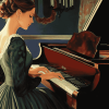 Elegant Lady Playing Piano Diamond Painting