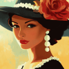 Elegant Lady in Hat Diamond Painting