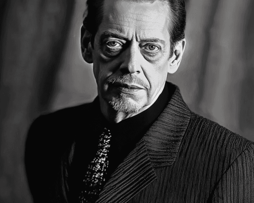 Elegant Steve Buscemi Monochrome Diamond Painting