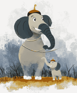 Elephant Cartoon Diamond Painting