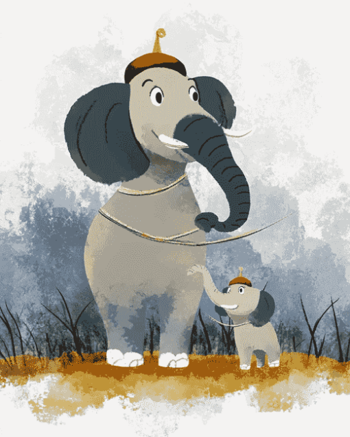 Elephant Cartoon Diamond Painting