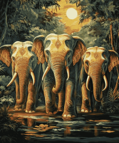 Elephants in Nature Diamond Painting