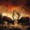 Elks in Silhouette Diamond Painting