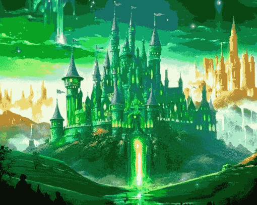 Emerald Castle Fantasy Diamond Painting